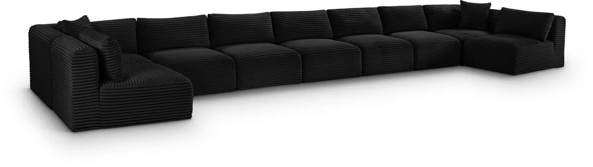 Shaggy - 9 Piece Modular Sectional - Black