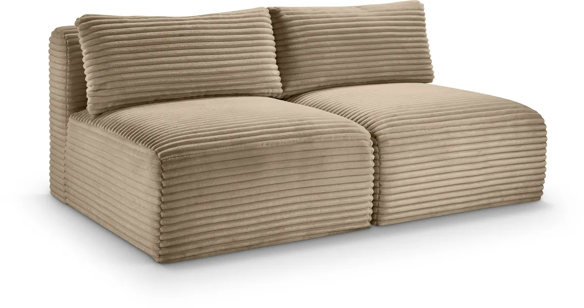 Shaggy - 2 Seat Modular Armless Sofa - Taupe