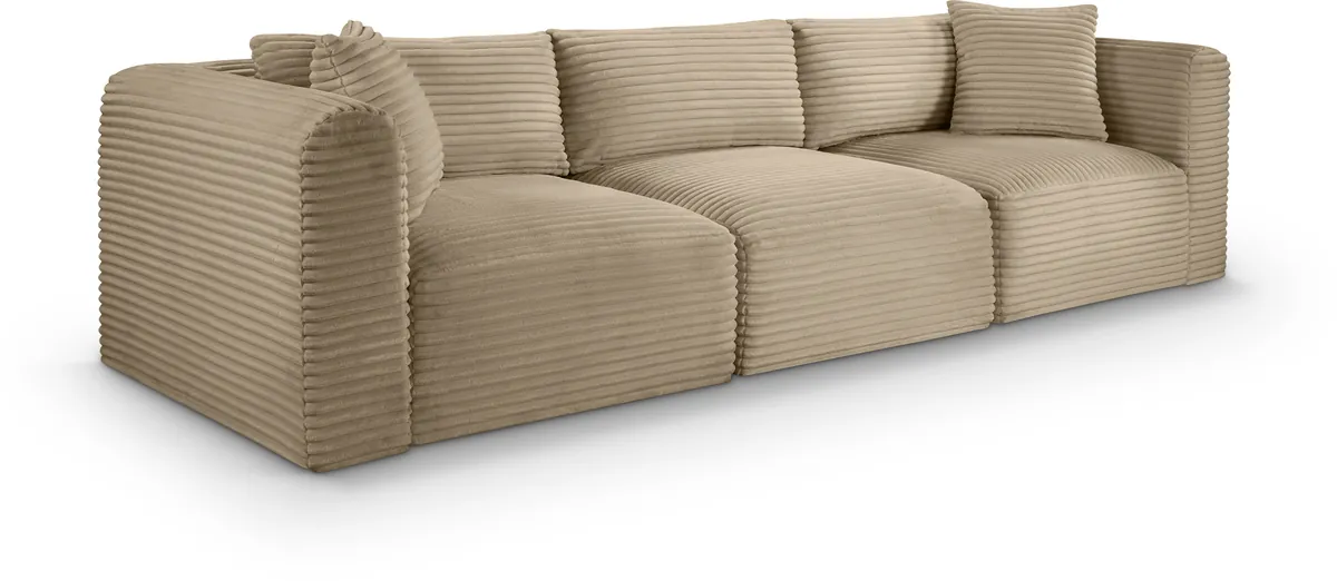 Shaggy - 3 Seat Modular Sofa - Taupe