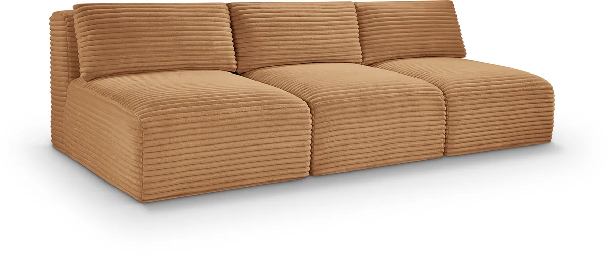 Shaggy - 3 Seat Modular Armless Sofa - Saddle