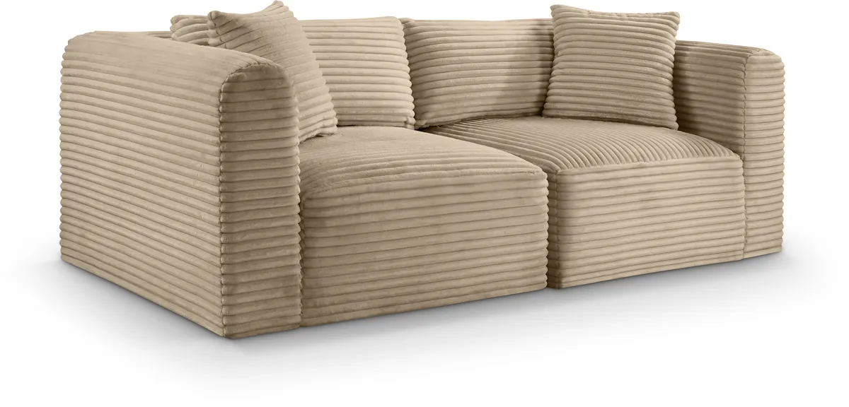 Shaggy - 2 Seat Modular Sofa - Taupe