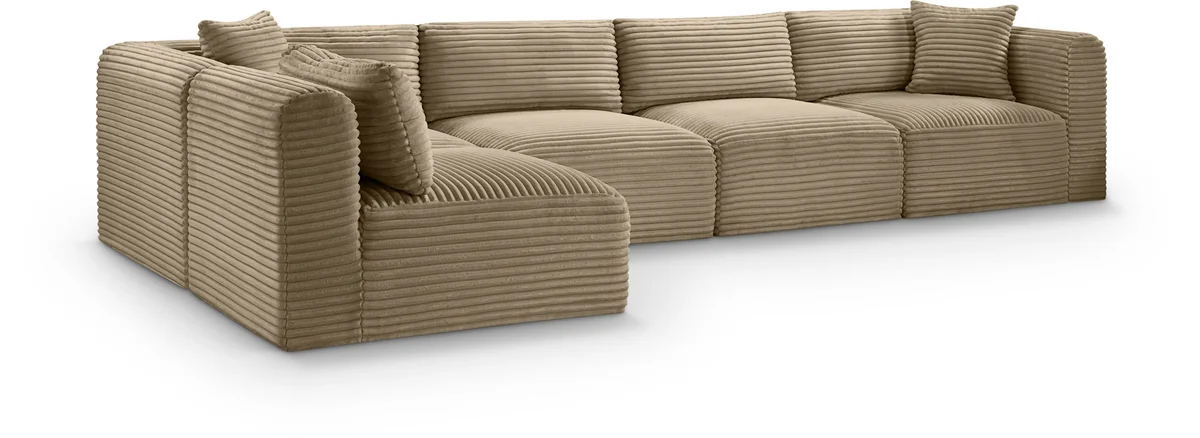 Shaggy - 5 Piece Modular Sectional - Taupe