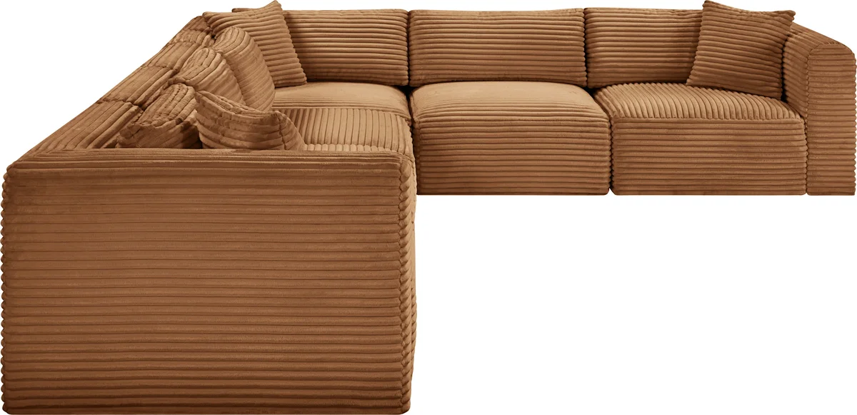 Shaggy - 6 Piece Modular Corner Sectional - Saddle