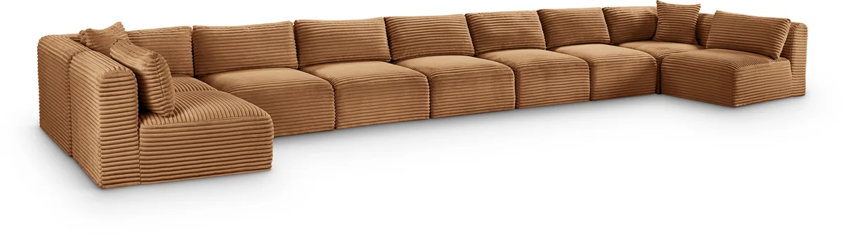 Shaggy - 9 Piece Modular Sectional - Saddle