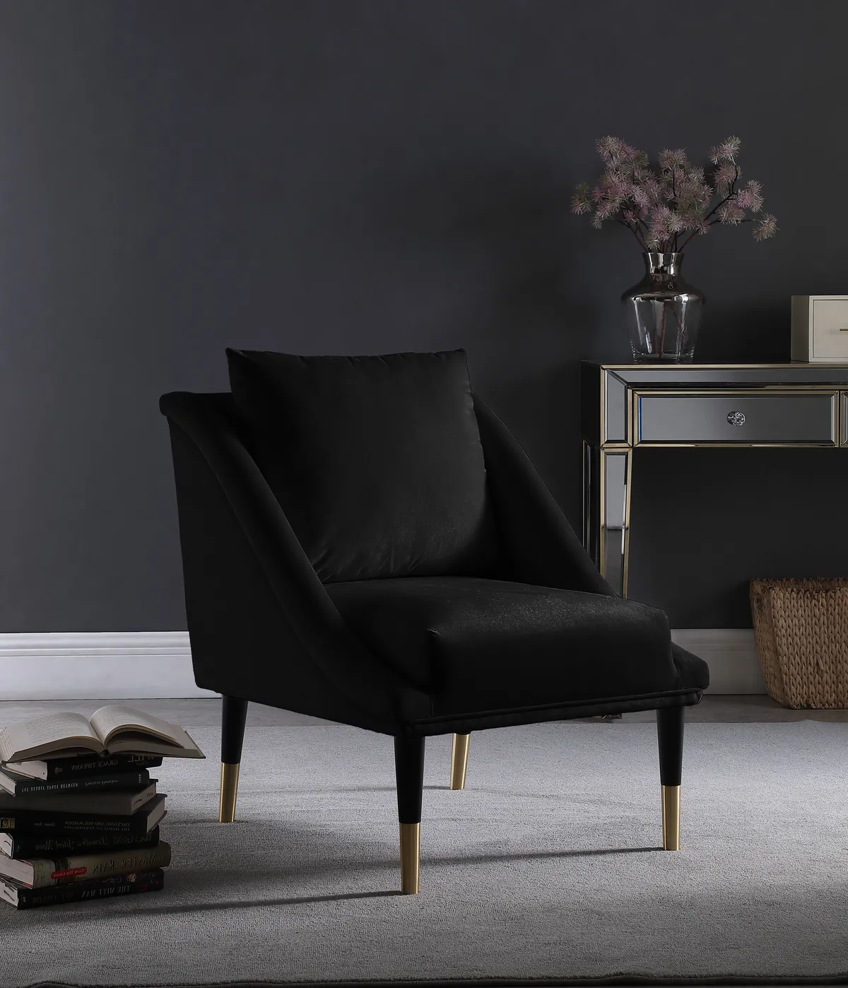 Elegante - Accent Chair - Black - View 2