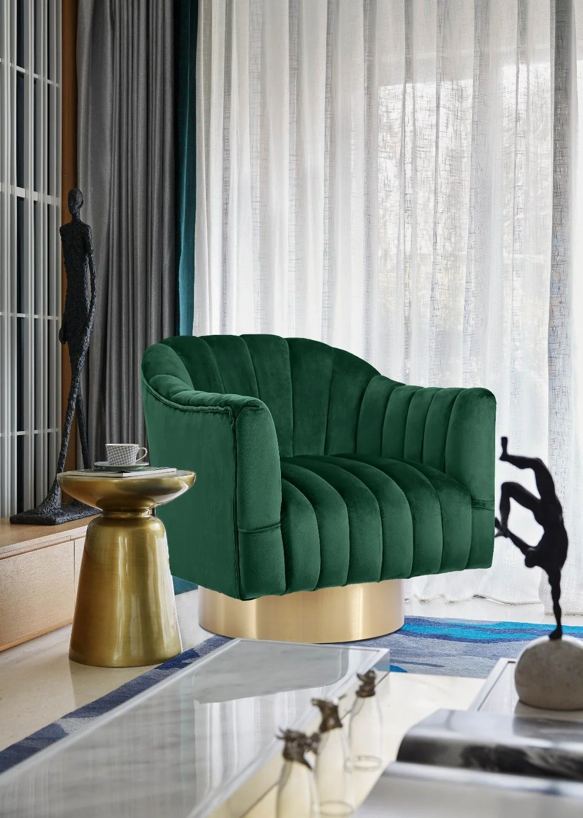 Farrah - Accent Chair - Green - View 2