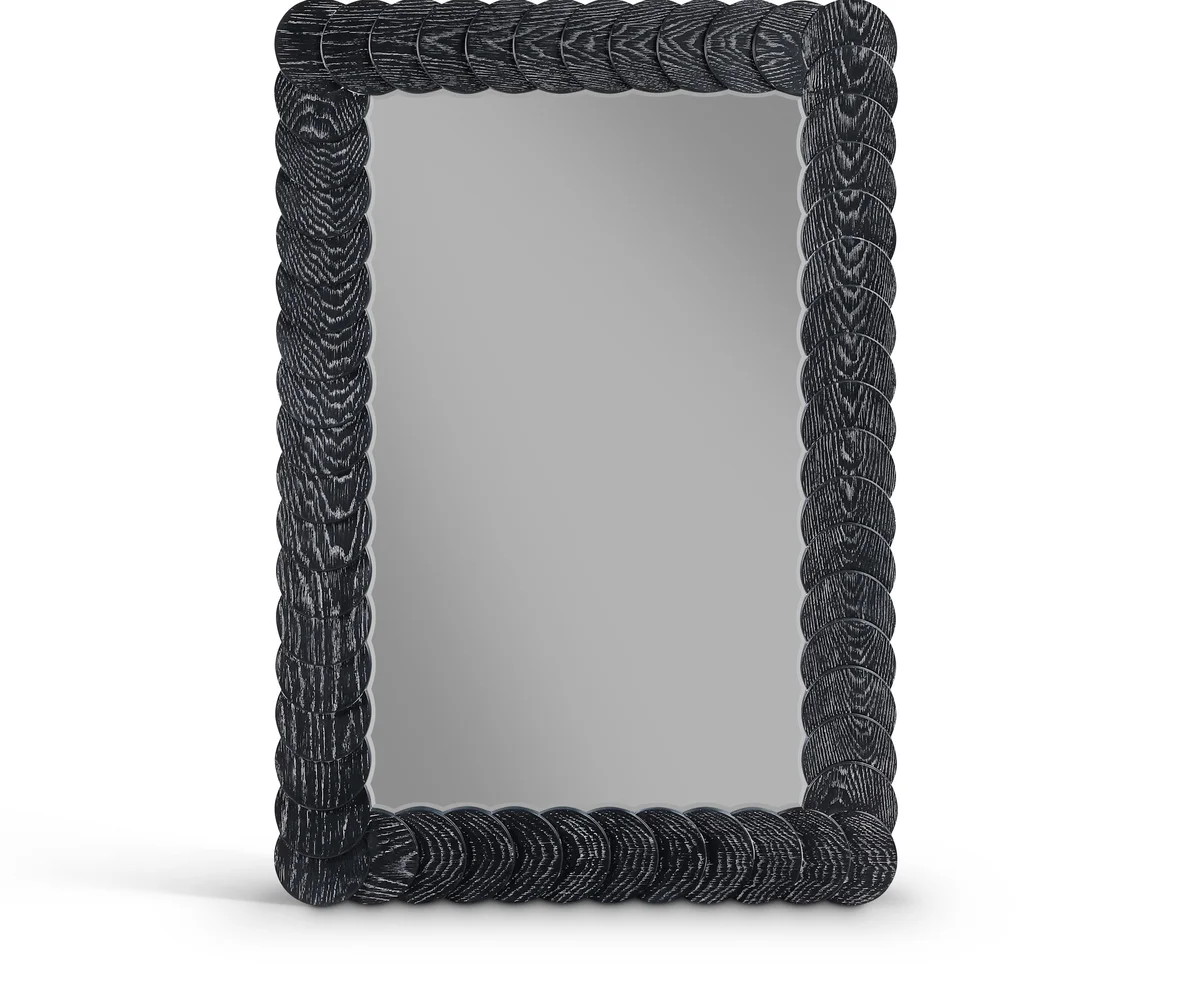 Revolve - Wood Mirror - Black