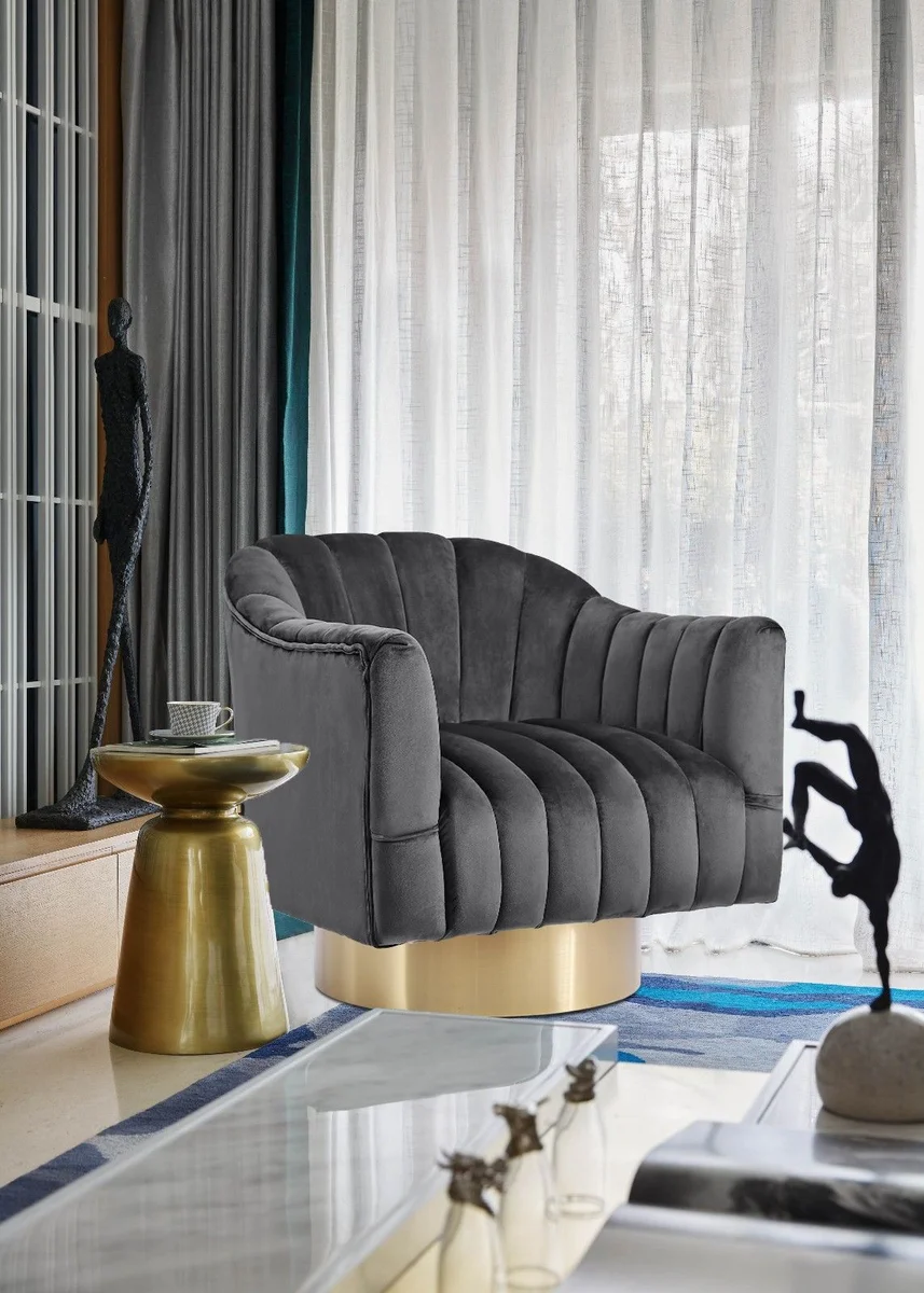 Farrah - Accent Chair - Gray - Fabric - View 2