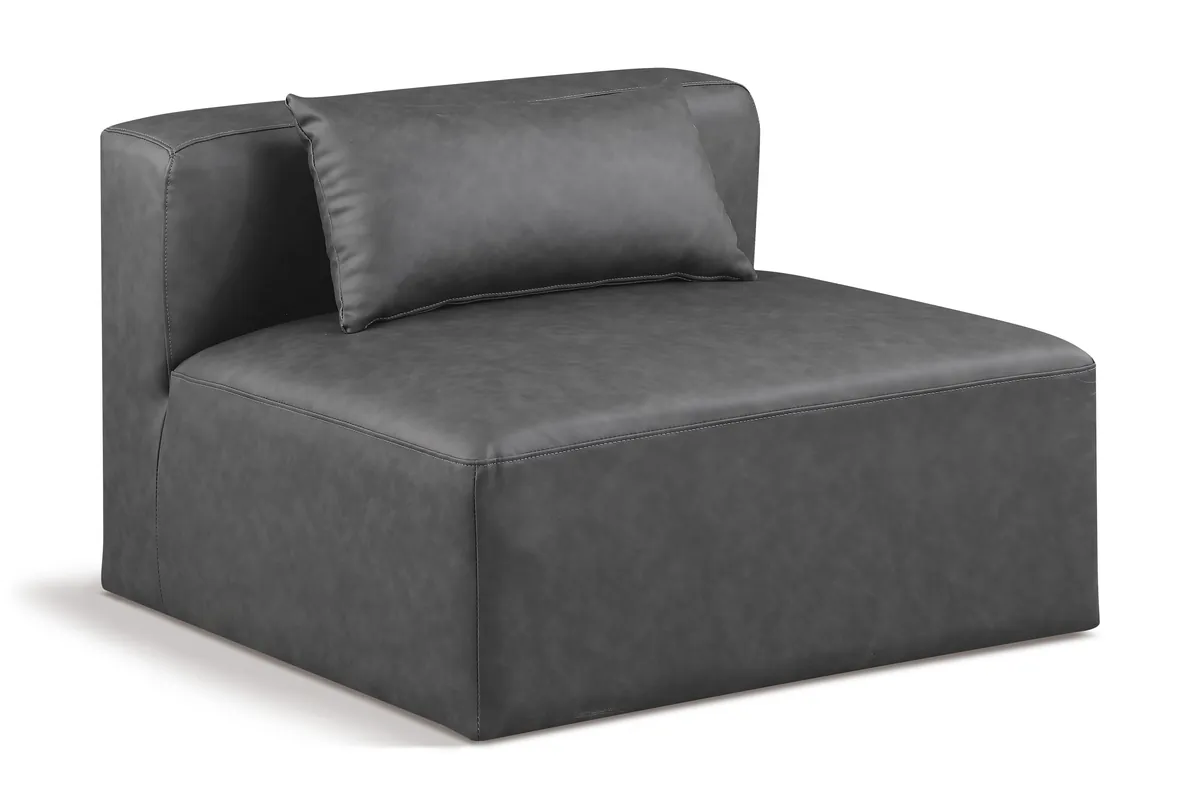 Cube - Armless Chair - Charcoal Gray