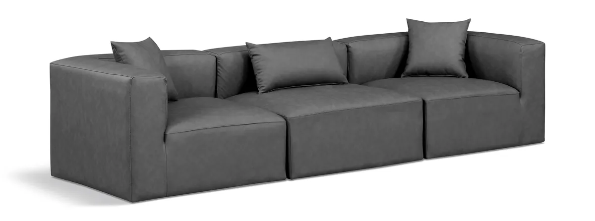 Cube - Modular 3 Seat Sofa - Charcoal Gray