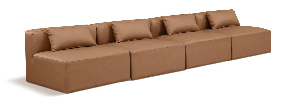Cube - Modular 4 Seat Armless Sofa - Brown