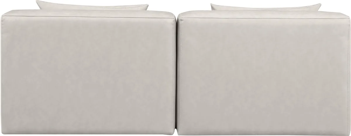 Cube - Modular 2 Seat Armless Sofa - White