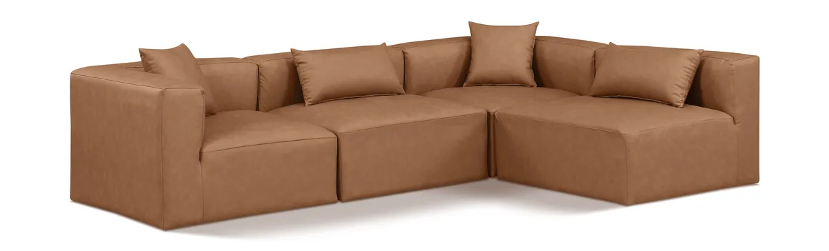 Cube - 4 Piece Modular Corner Sectional - Brown