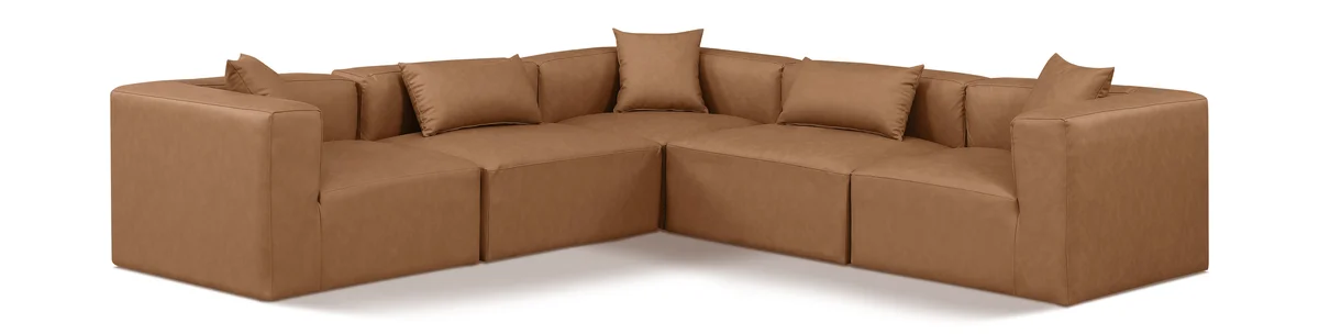 Cube - 5 Piece Modular Corner Sectional - Brown