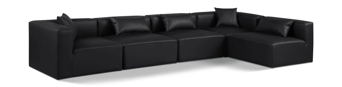 Cube - 5 Piece Modular Sectional - Black