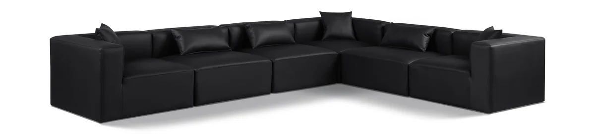 Cube - 6 Piece Modular Corner Sectional - Black