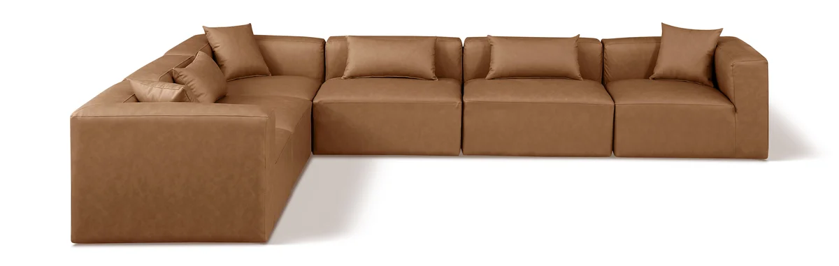 Cube - 6 Piece Modular Corner Sectional - Brown