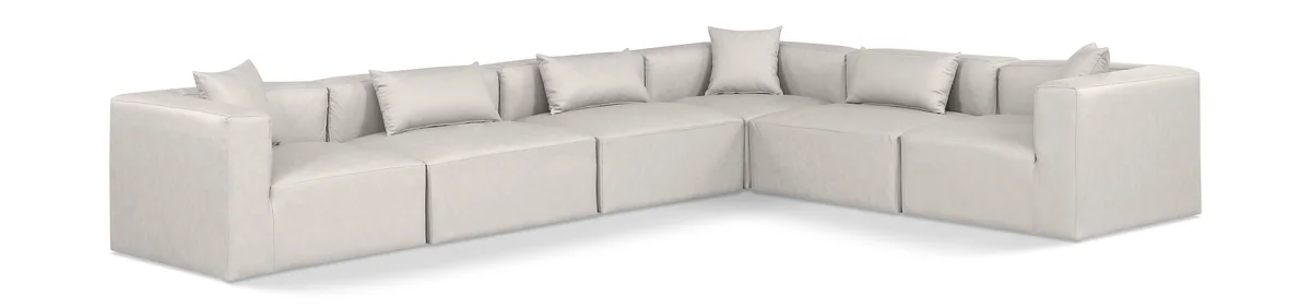 Cube - 6 Piece Modular Corner Sectional - Cream