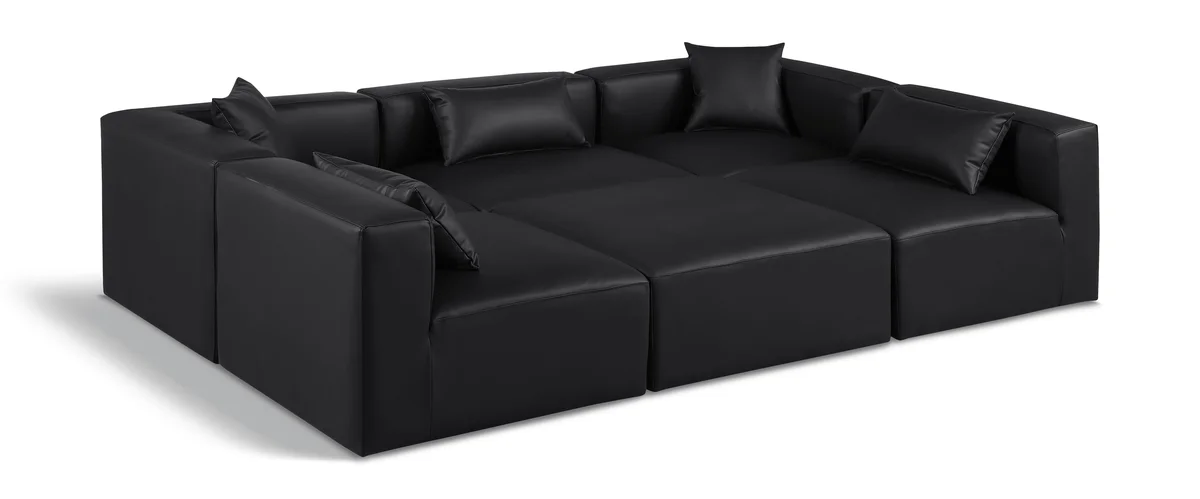 Cube - 6 Piece Modular Sectional - Black
