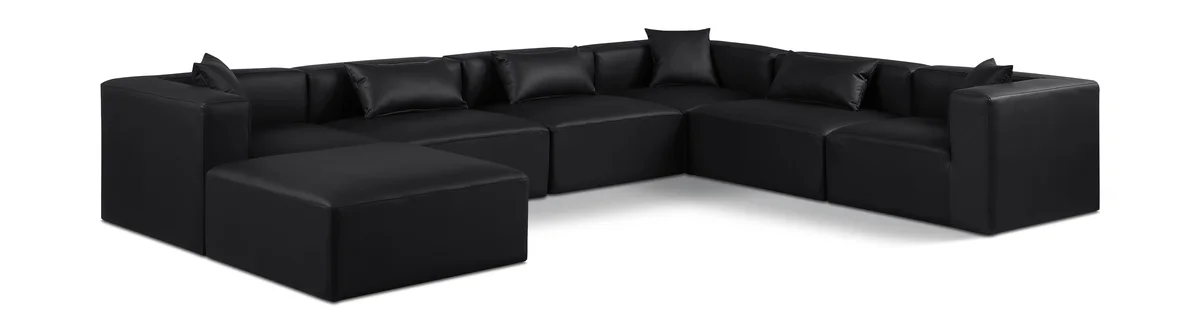 Cube - 7 Piece Modular Sectional - Black
