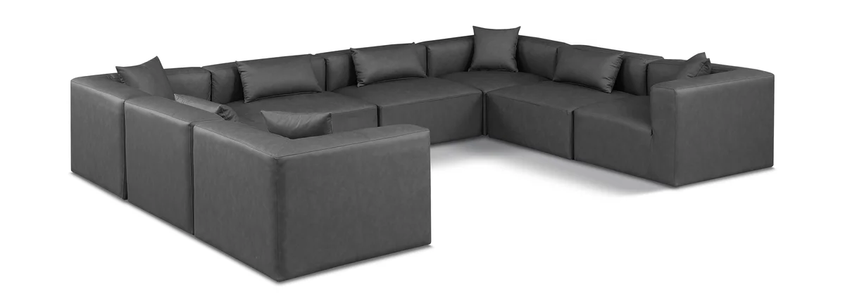Cube - 8 Piece Modular Sectional - Charcoal Gray