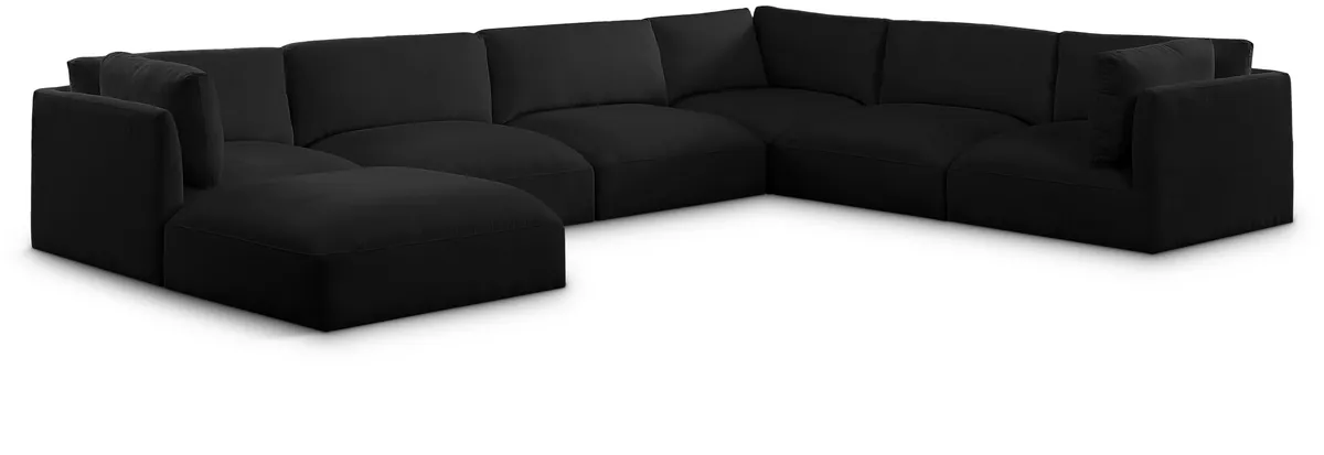 Ease - 7 Piece Modular Sectional With Chaise - Black