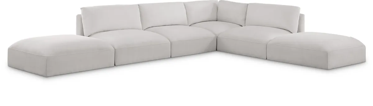 Ease - 7 Piece Modular Sectional - Cream
