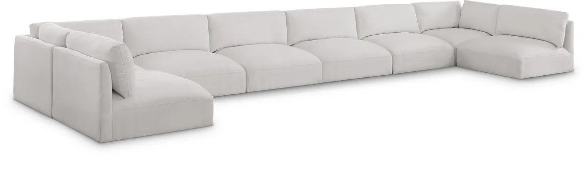 Ease - 8 Piece Modular Sectional - Cream