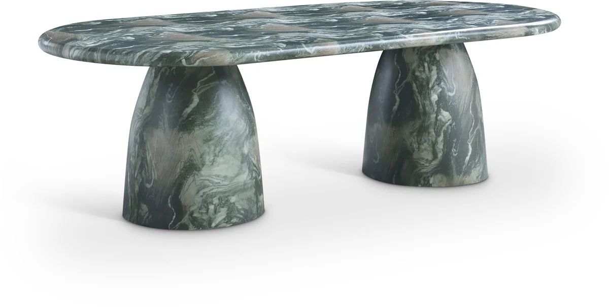 Cosenza - 96" Marble Finish Concrete Dining Table - Green
