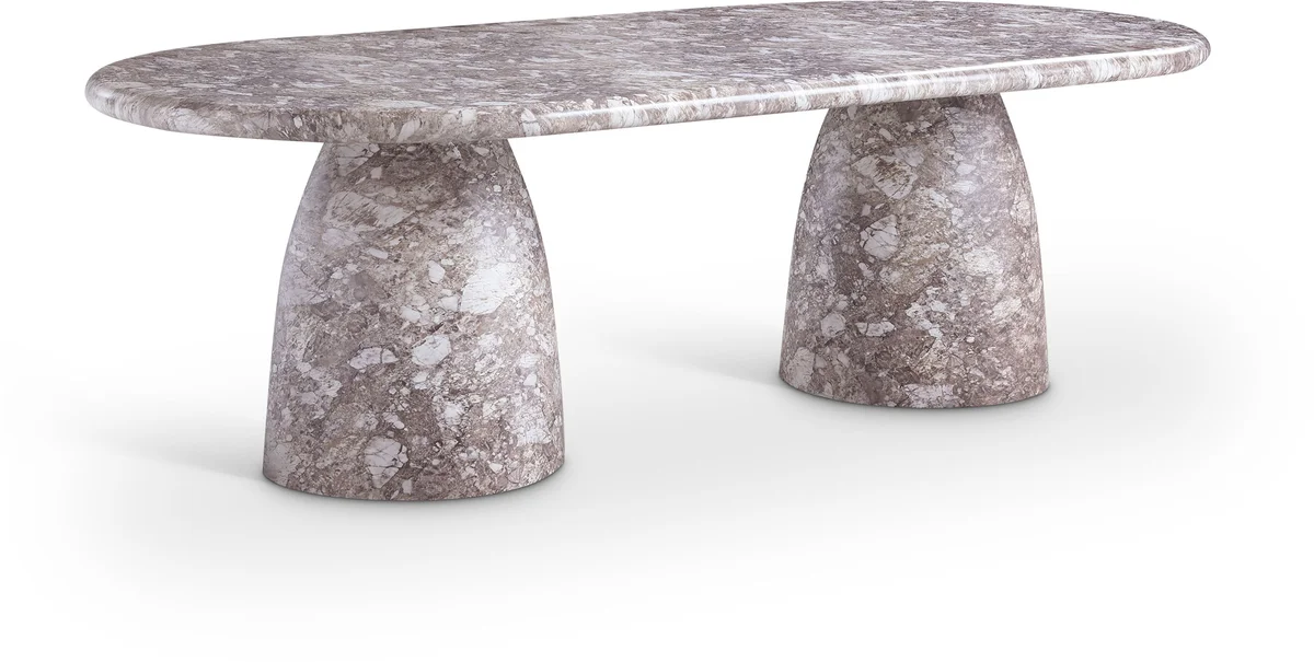 Cosenza - 96" Marble Finish Concrete Dining Table - Brown