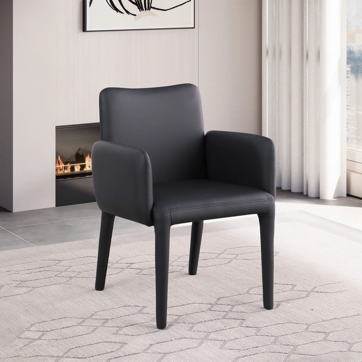 Pelle - Accent / Dining Chair - Black - View 2