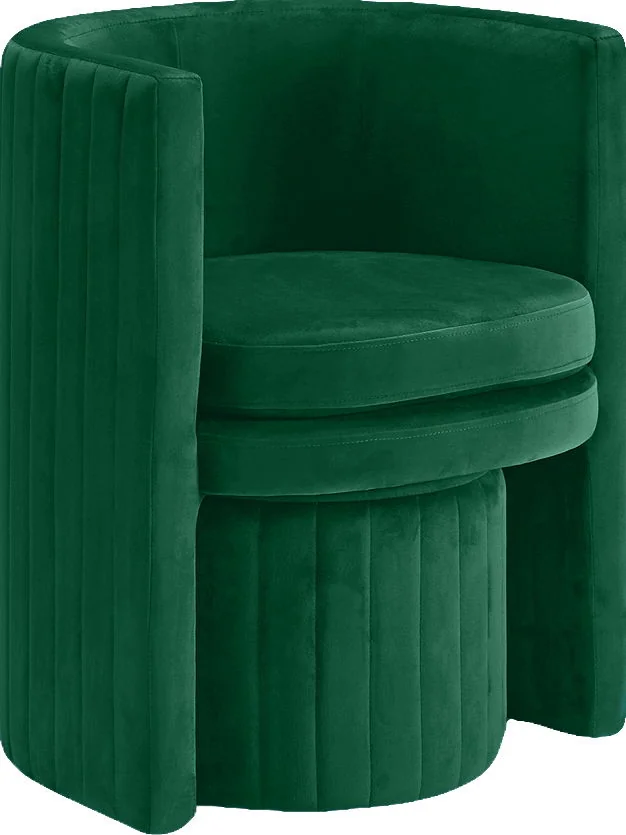 Selena - Accent Chair and Ottoman Set - Green