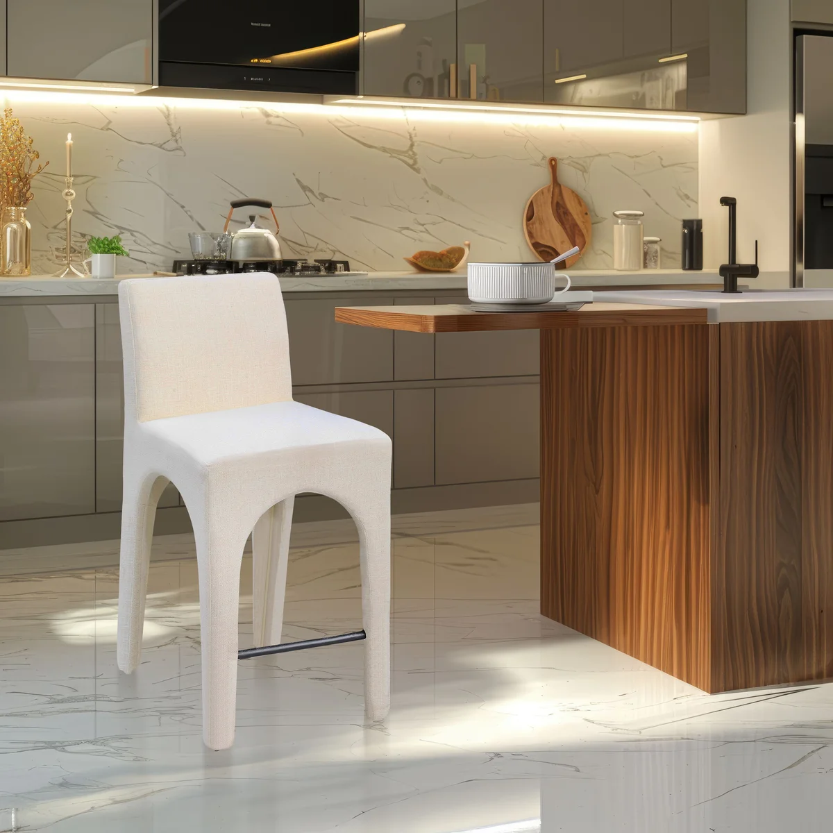 Gramercy - Stool - Beige - View 2