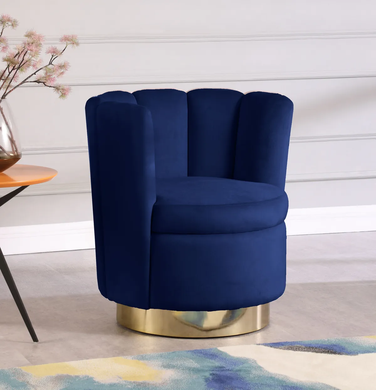 Lily - Accent Chair - Navy - View 2