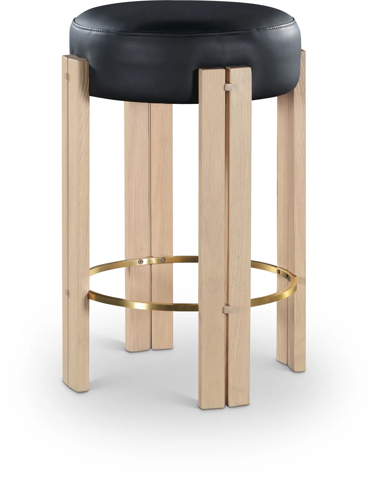 Harrison - Faux Leather Counter Stool - Black