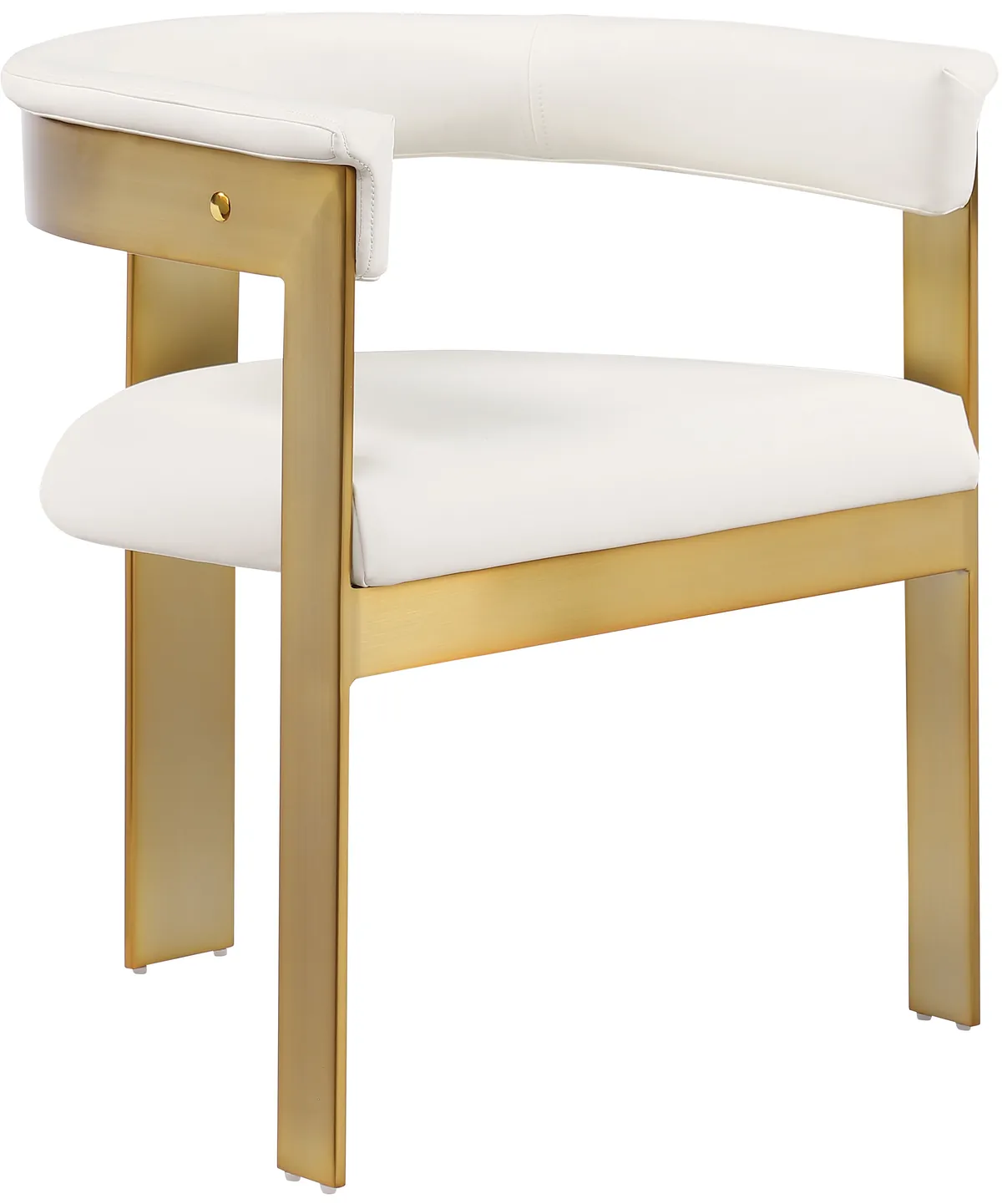 Romeo - Faux Leather Dining Chair With Gold Base (Set of 2) - Cream