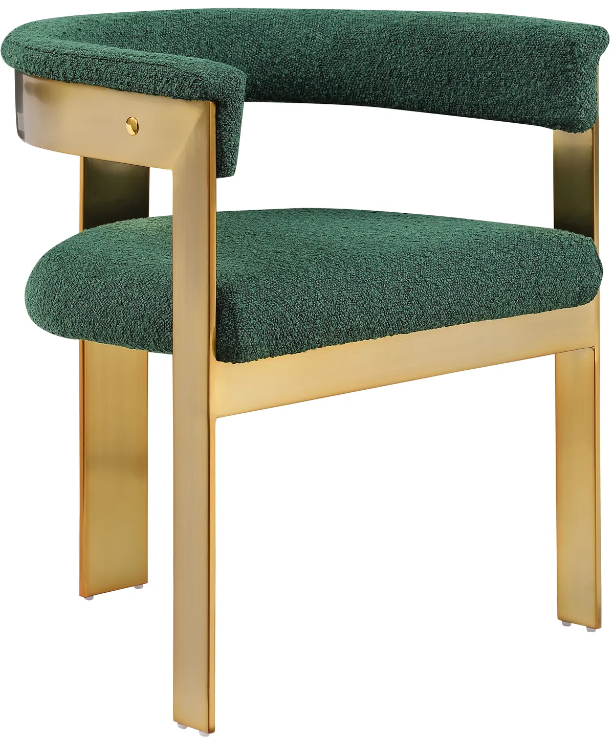 Romeo - Boucle Dining Chair With Gold Base (Set of 2) - Green