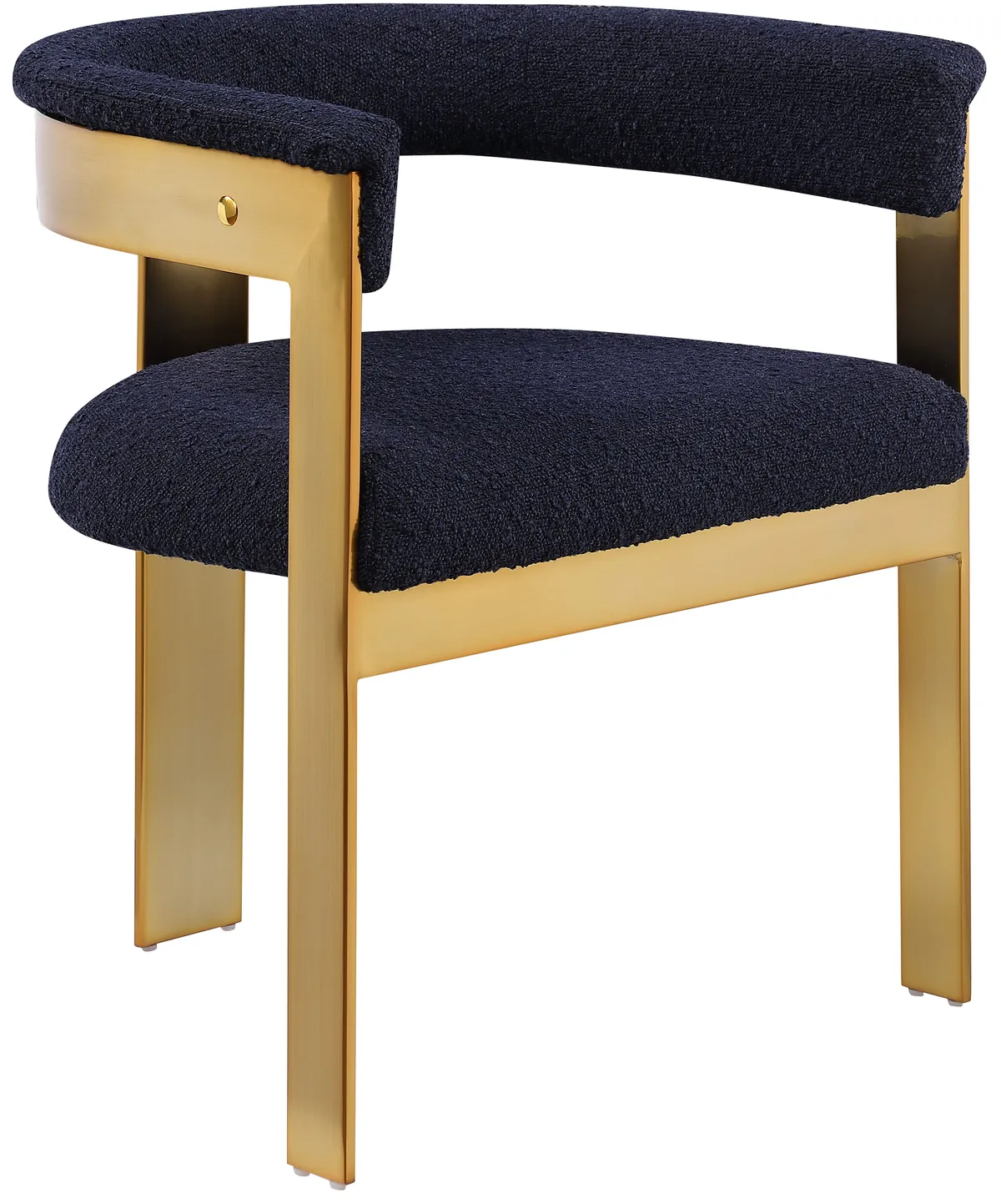 Romeo - Boucle Dining Chair With Gold Base (Set of 2) - Navy