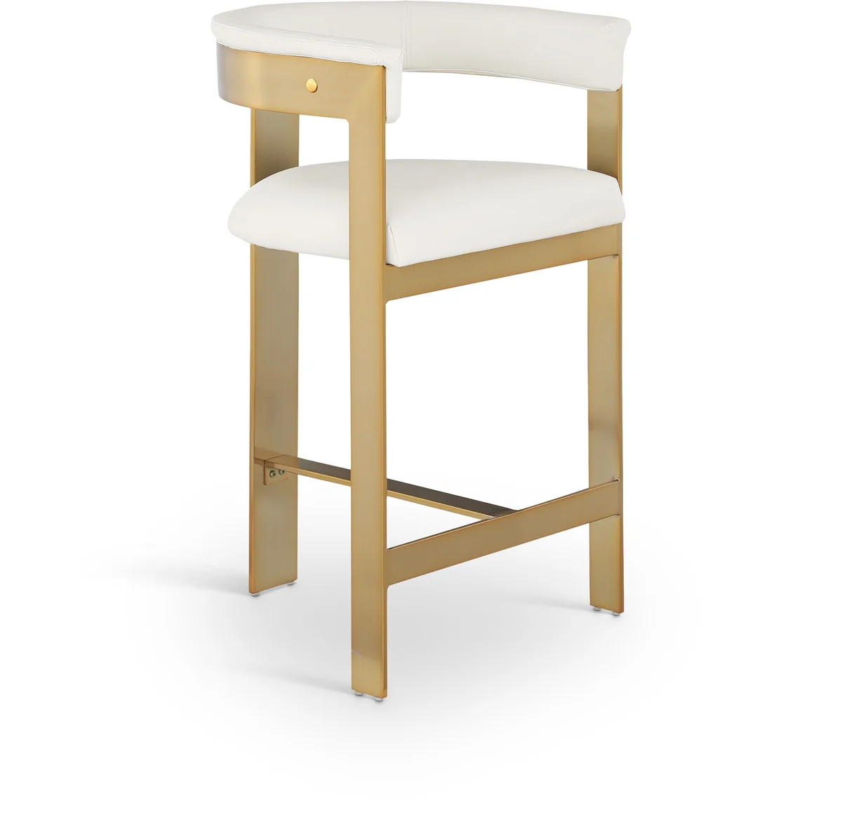 Romeo - Faux Leather Counter Stool With Gold Base (Set of 2) - Cream