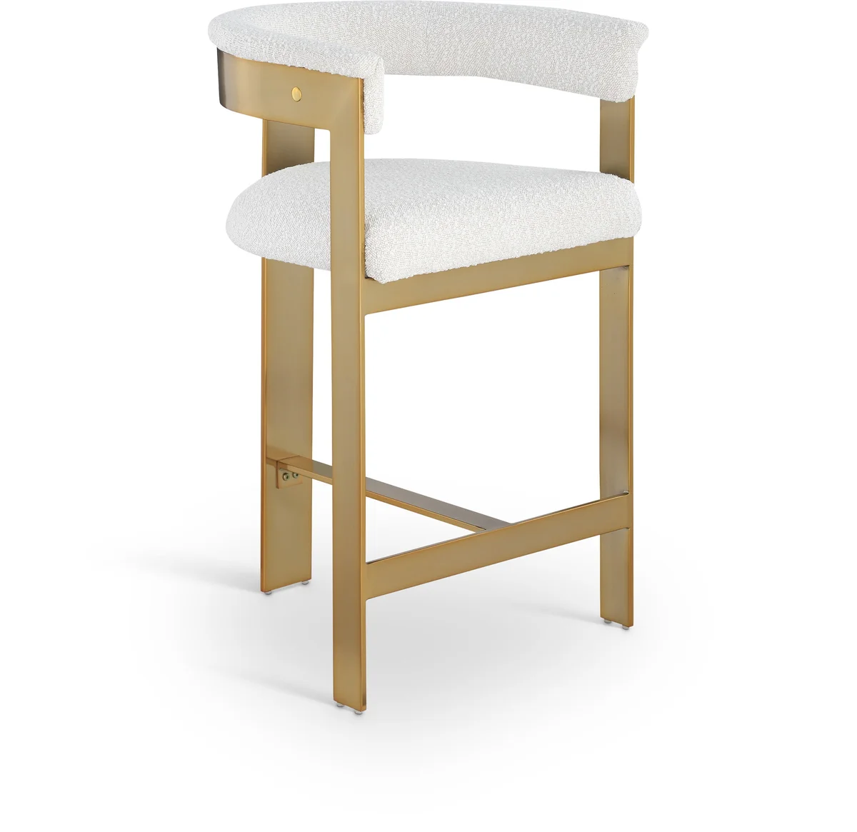 Romeo - Boucle Counter Stool With Gold Base (Set of 2) - Cream