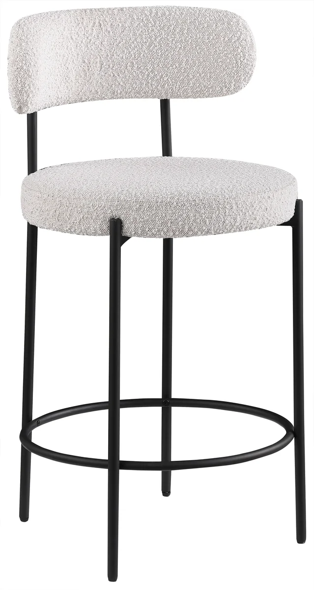 Beacon - Boucle Fabric Stool (Set of 2) - Cream
