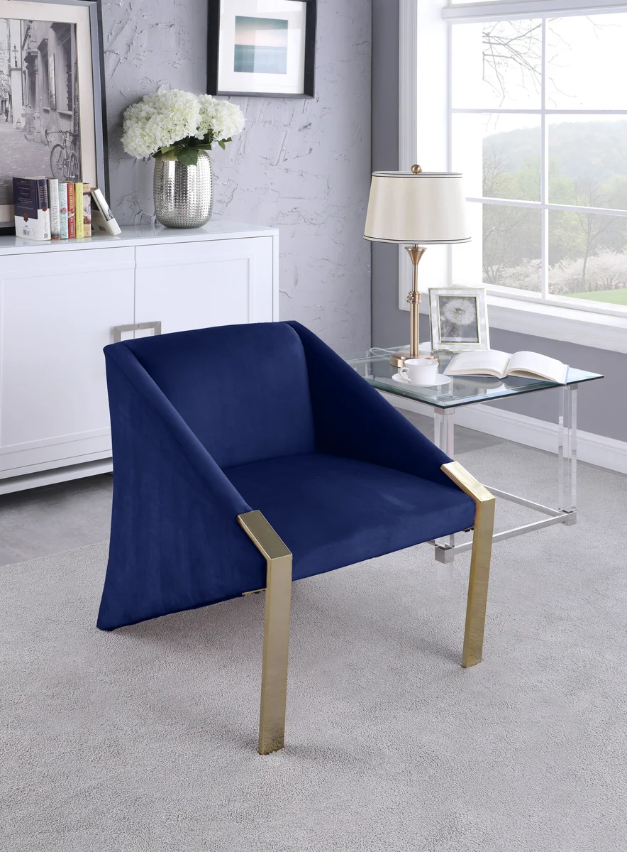 Rivet - Accent Chair - Navy - View 2