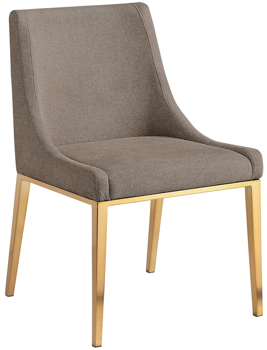 Haines - Linen Textured Dining Chair - Brown
