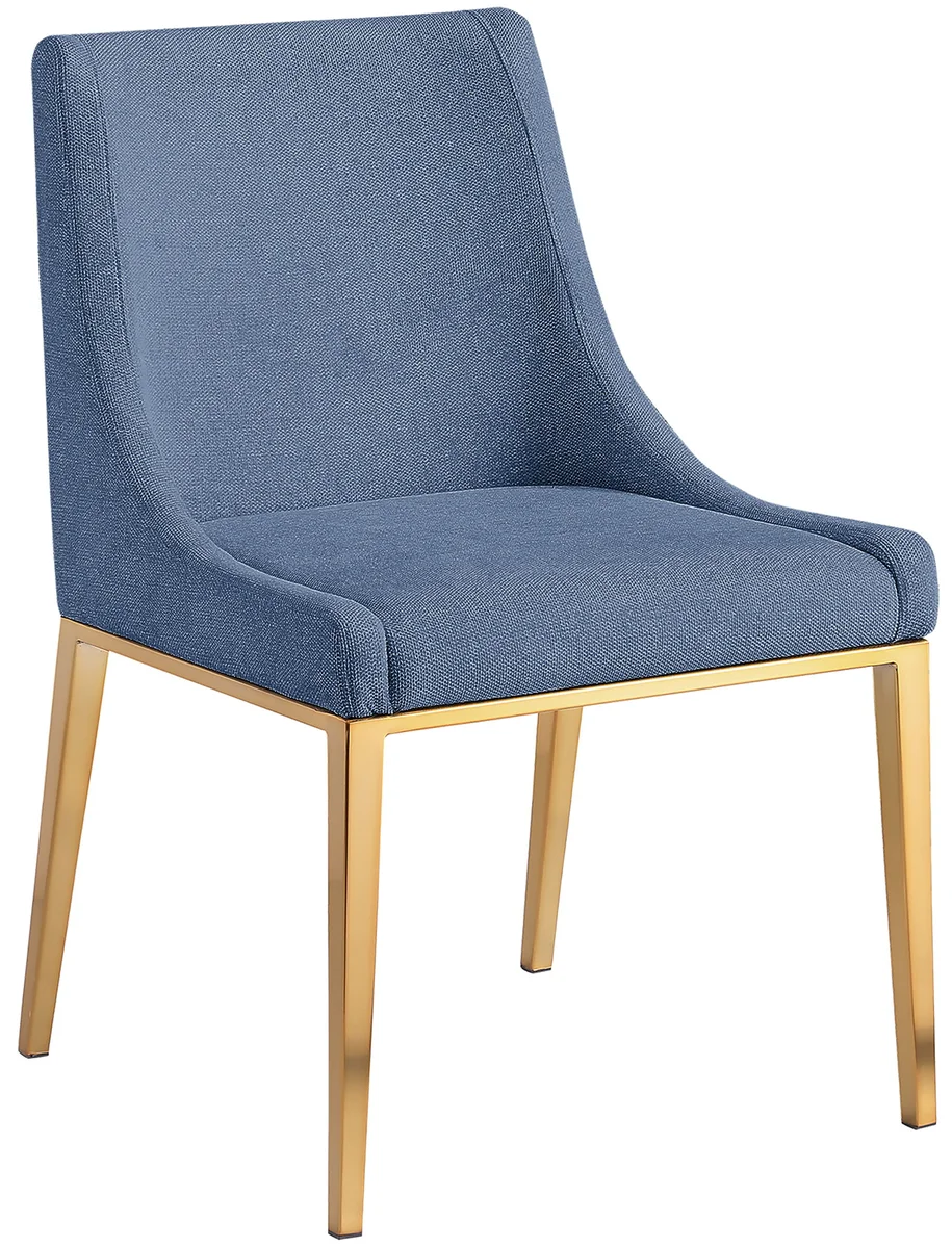 Haines - Linen Textured Dining Chair - Navy