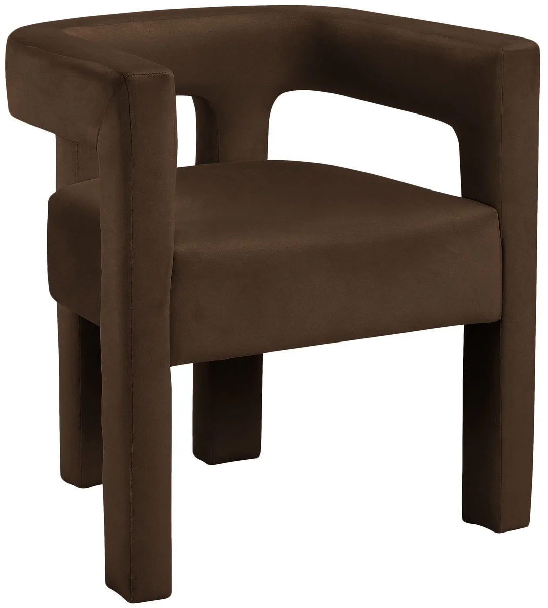 Athena - Velvet Dining Chair - Brown