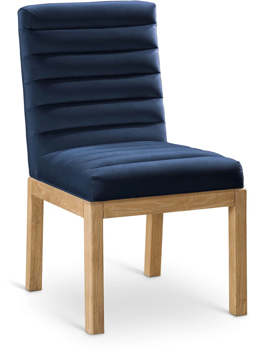 Evelyn - Dining Chair With Natural Legs - Navy