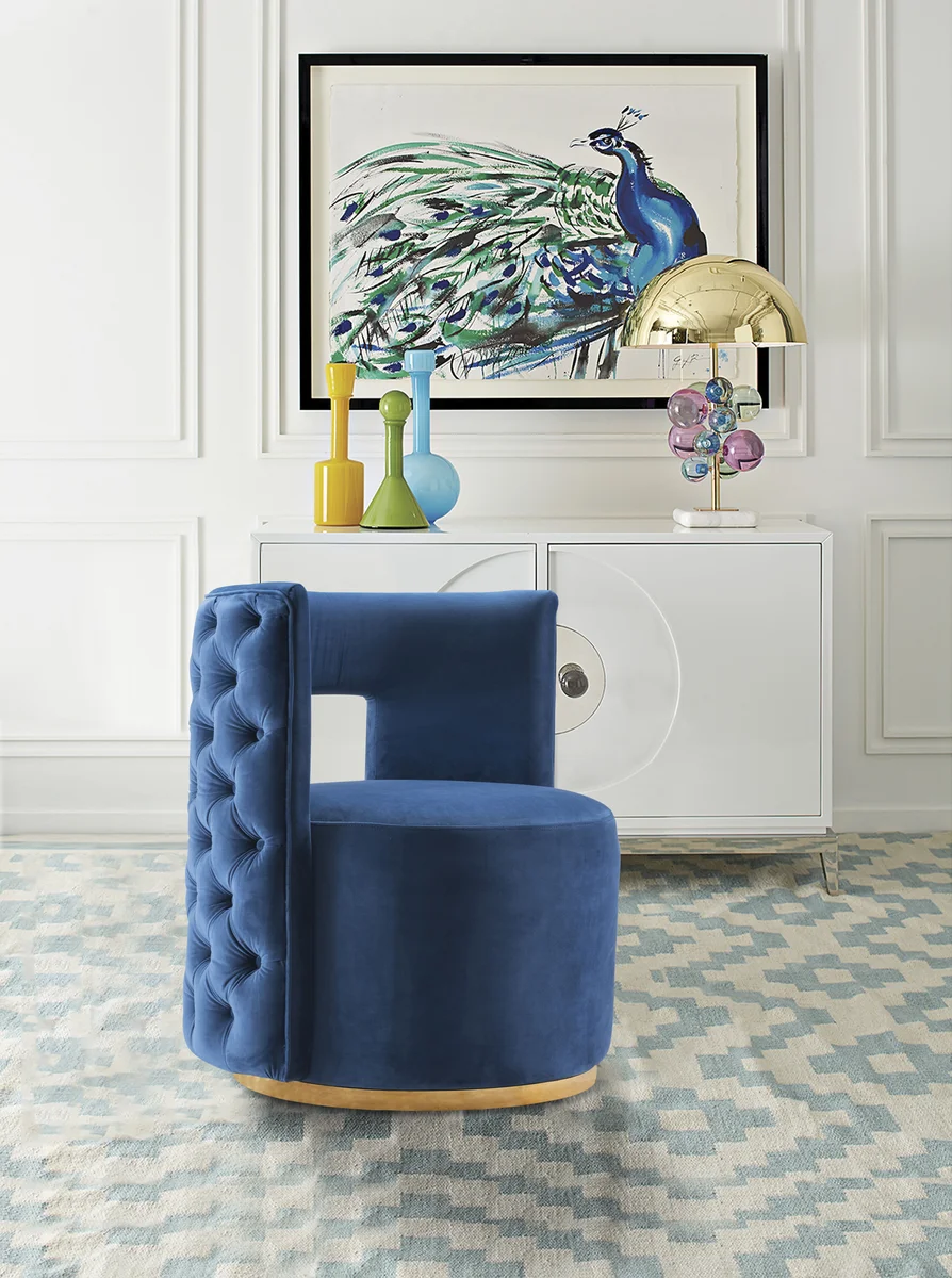 Theo - Accent Chair - Navy - View 2