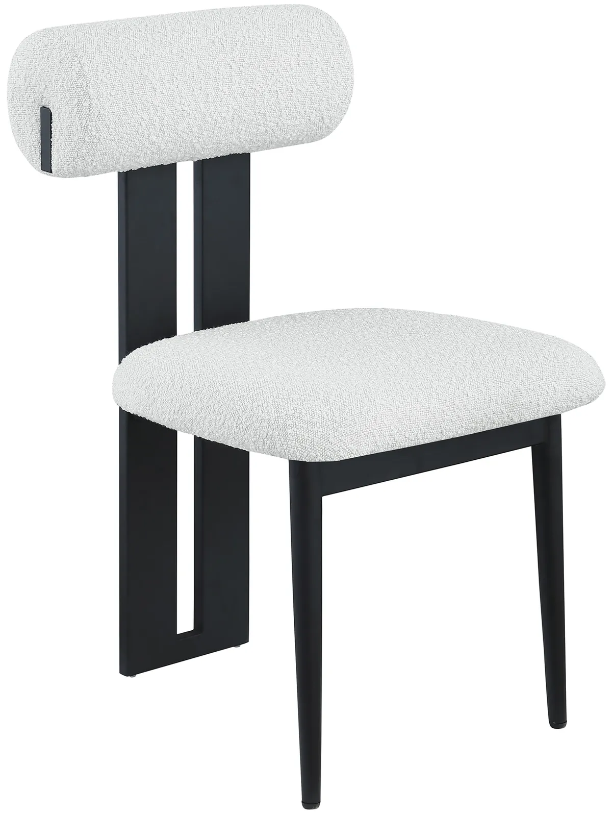 Dario - Boucle Dining Chair With Black Frame (Set of 2) - Cream