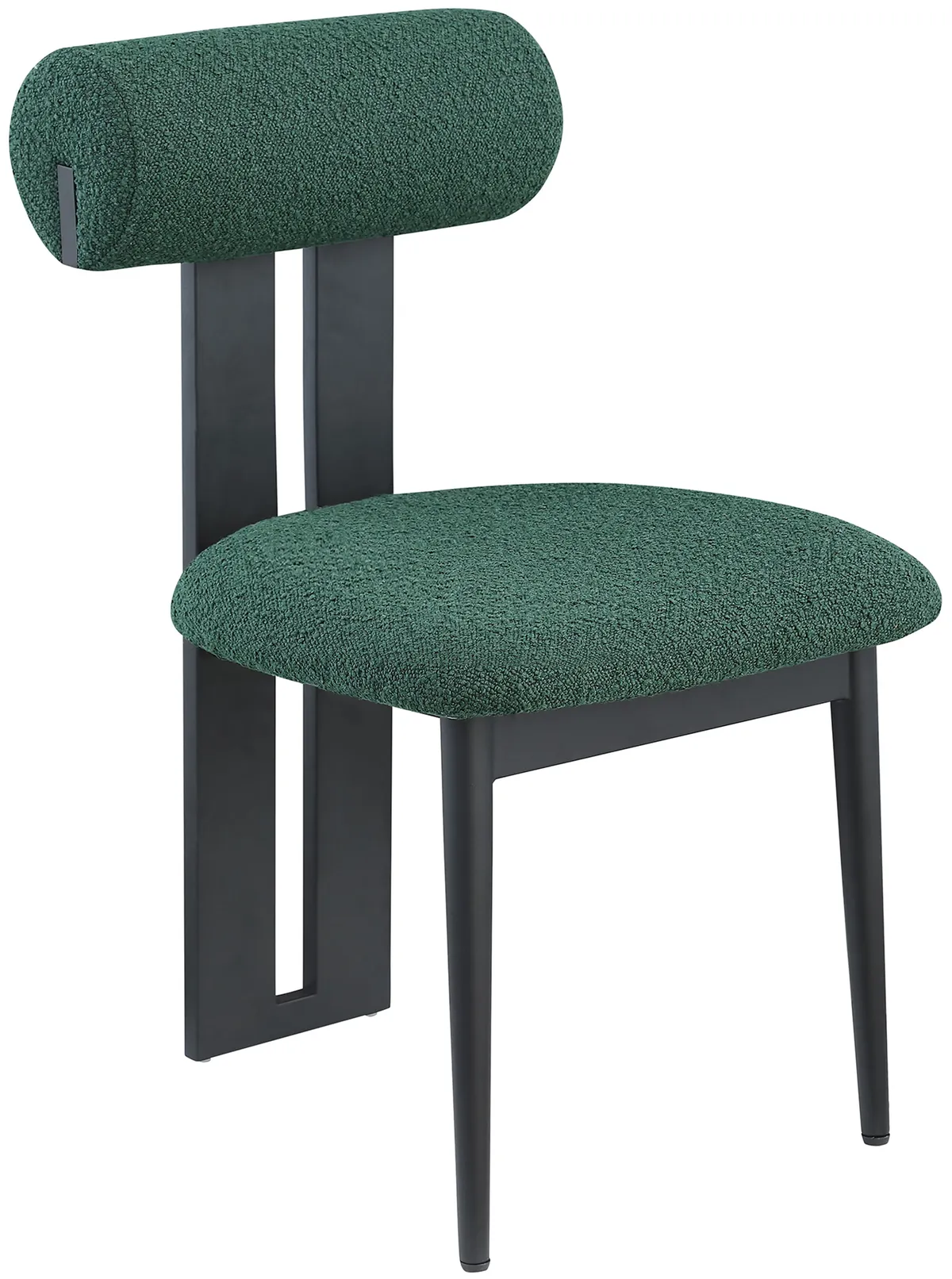Dario - Boucle Dining Chair With Black Frame (Set of 2) - Green