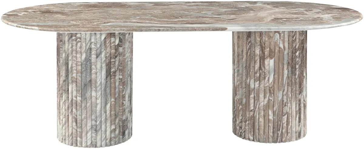 Messina - Marble Dining Table - Brown - View 2